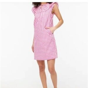 J Crew pink gingham dress